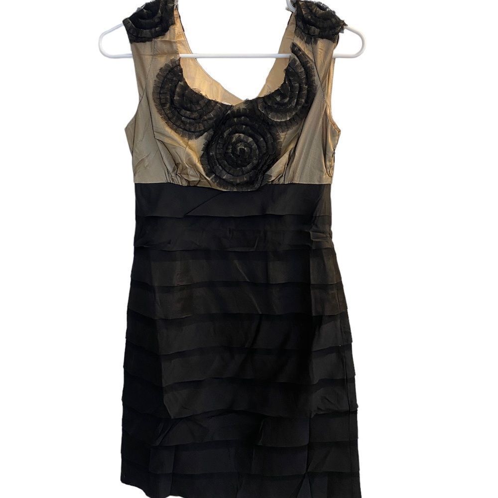 Lucy & Co. Black Sleeveless Floral Tiered Dress Sz M‎